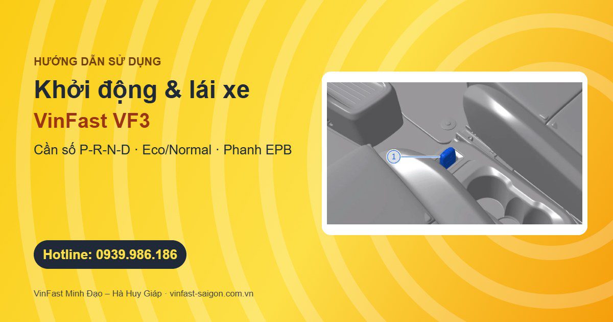 Cách lái xe VinFast VF3: khởi động, cần số, chế độ Eco, phanh EPB và HLA