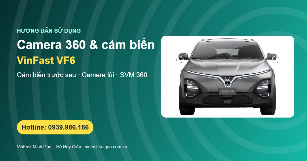 Camera 360 và cảm biến đỗ xe VinFast VF6: cách bật, tắt và đọc cảnh báo