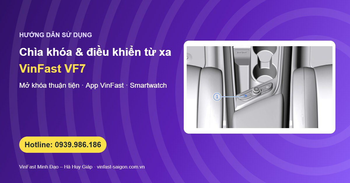Chìa khóa VinFast VF7 và điều khiển xe từ xa qua ứng dụng VinFast