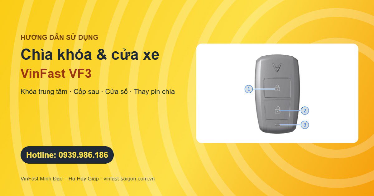 Chìa khóa thông minh VinFast VF3: khóa cửa, mở cốp, cửa sổ điện và thay pin chìa