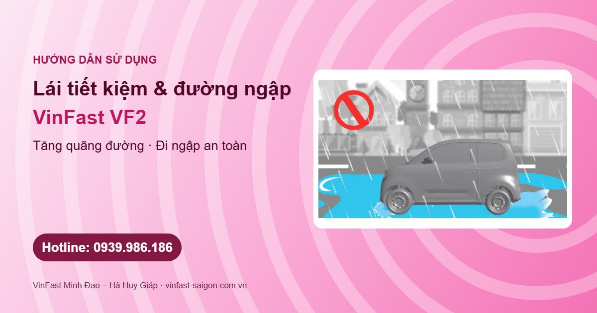 Lái VinFast VF2 tiết kiệm pin và đi đường ngập nước an toàn: khuyến cáo chính hãng