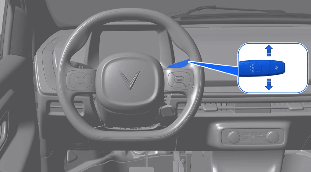Cần số bên phải vô lăng VinFast VF2