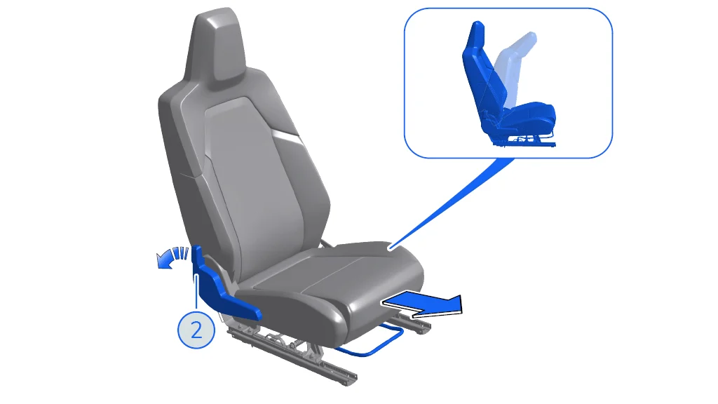 Gập ghế phụ trước để vào hàng ghế sau VinFast VF2