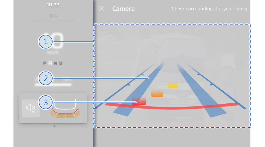 Hình ảnh camera lùi trên màn hình VinFast VF3