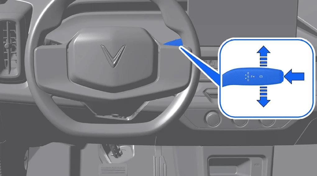 Cần chọn số bên phải vô lăng VinFast VF3
