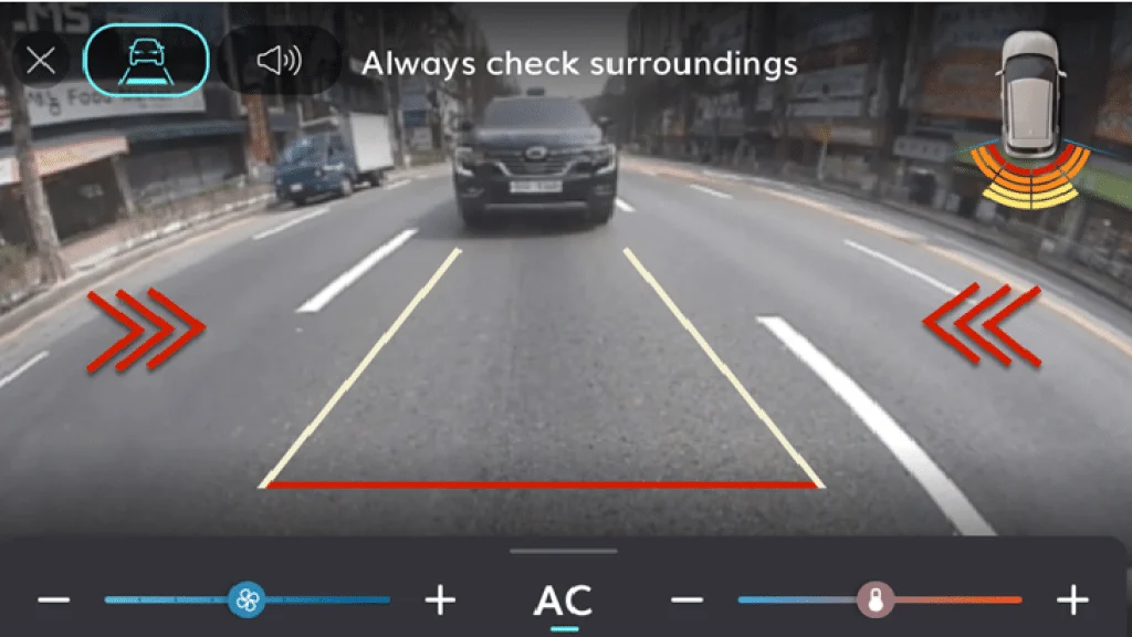 Hình ảnh camera lùi trên màn hình VinFast VF5
