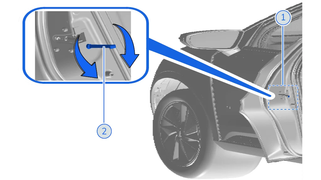 Vị trí khóa an toàn trẻ em ở cửa sau VinFast VF5
