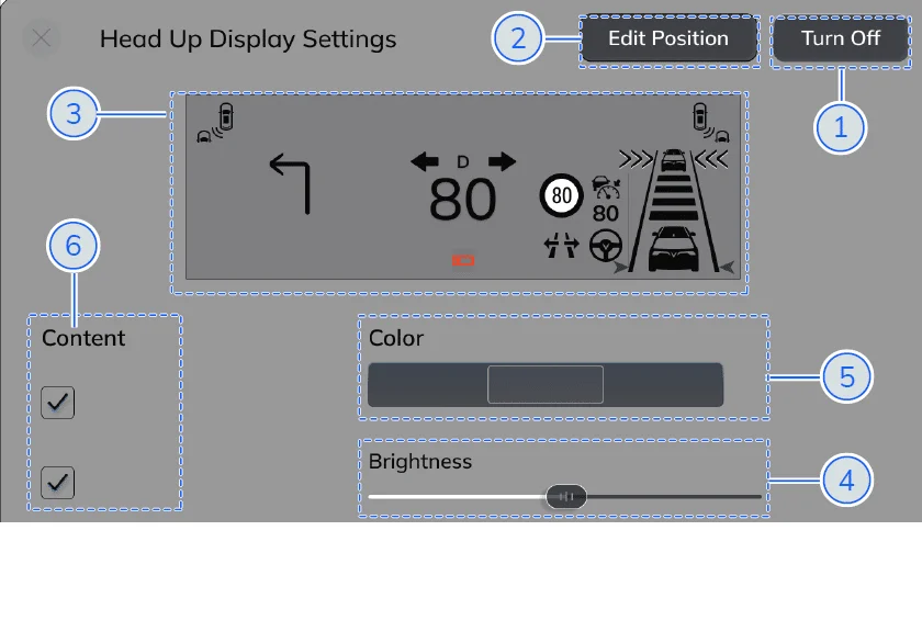 Điều chỉnh màn hình Head Up HUD trên VinFast VF7
