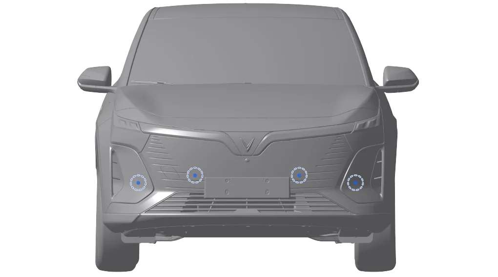 Cảm biến hỗ trợ đỗ xe trước và sau VinFast VF8 All New
