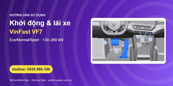 Cách lái xe VinFast VF7: khởi động, số P-R-N-D, chế độ Eco/Normal/Sport và thông số