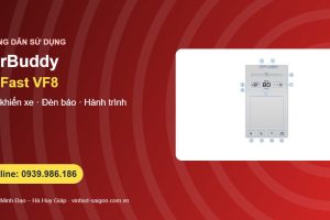 CarBuddy VinFast VF8: khu vực điều khiển xe, đèn báo và thông tin chuyến đi