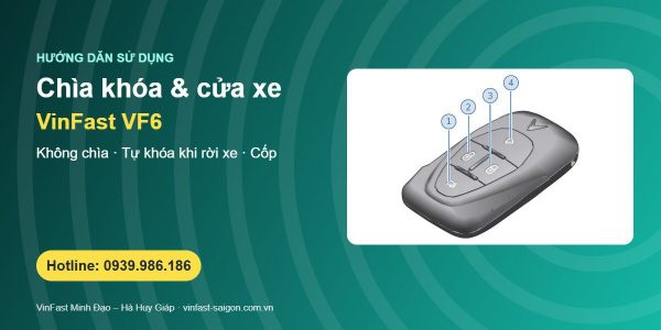 Chìa khóa thông minh VinFast VF6: mở khóa không chìa, tự khóa khi rời xe, cốp và cửa kính