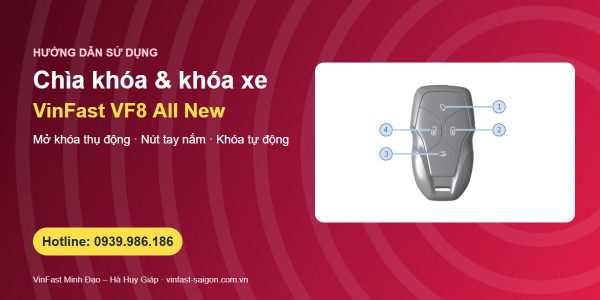 Chìa khóa VinFast VF8 All New: mở khóa thụ động, nút trên tay nắm cửa và các cài đặt khóa