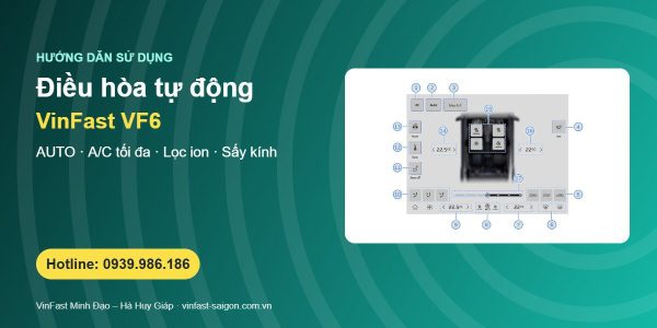 Điều hòa VinFast VF6: chế độ AUTO, A/C tối đa, lọc ion, sấy kính và cửa gió