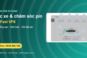 Hướng dẫn sạc VinFast VF6: mở cổng sạc, đèn báo chữ V, sạc AC/DC và cài đặt pin